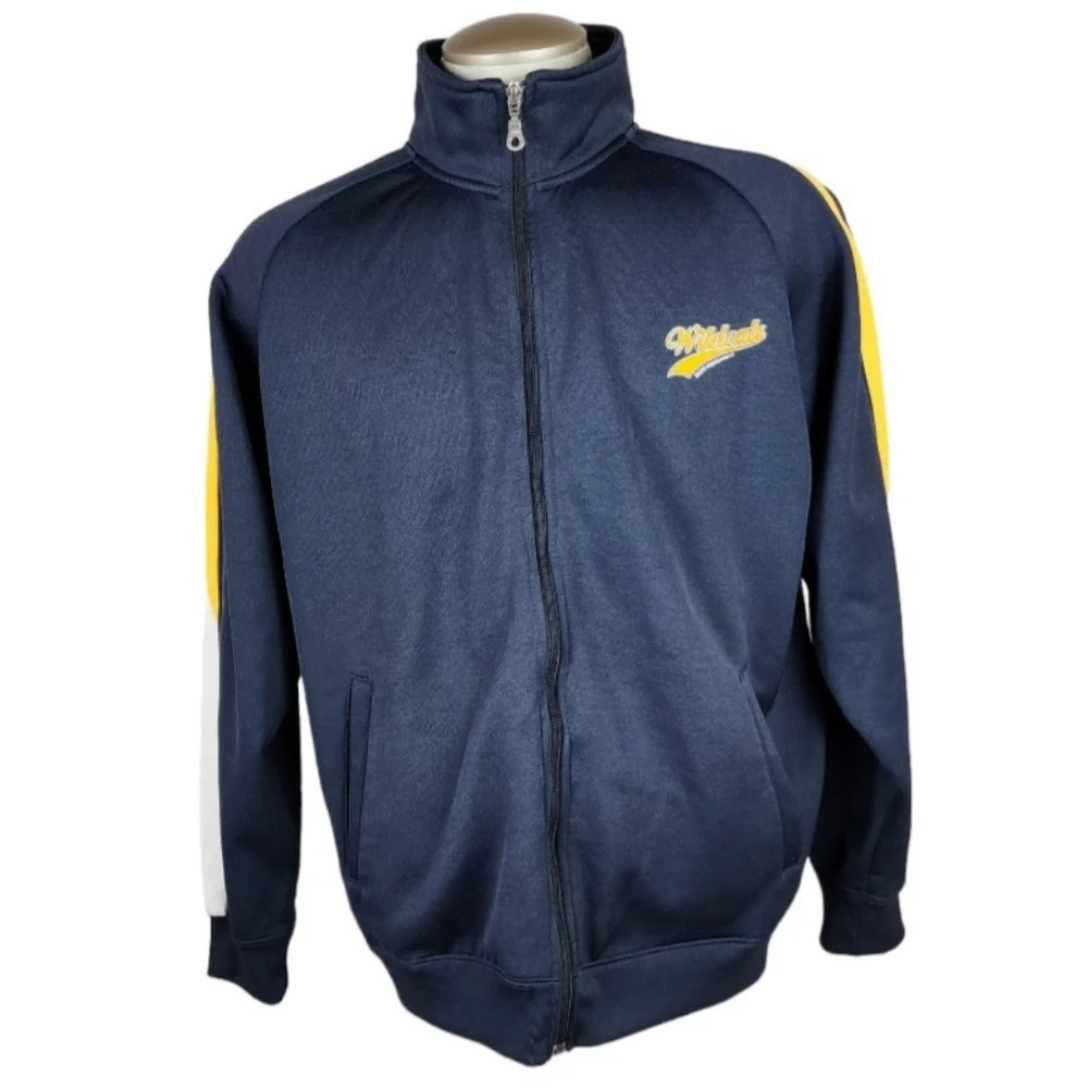 Vintage Wildcats Bum  Equipment Zip Front Track Jacket Navy Medium